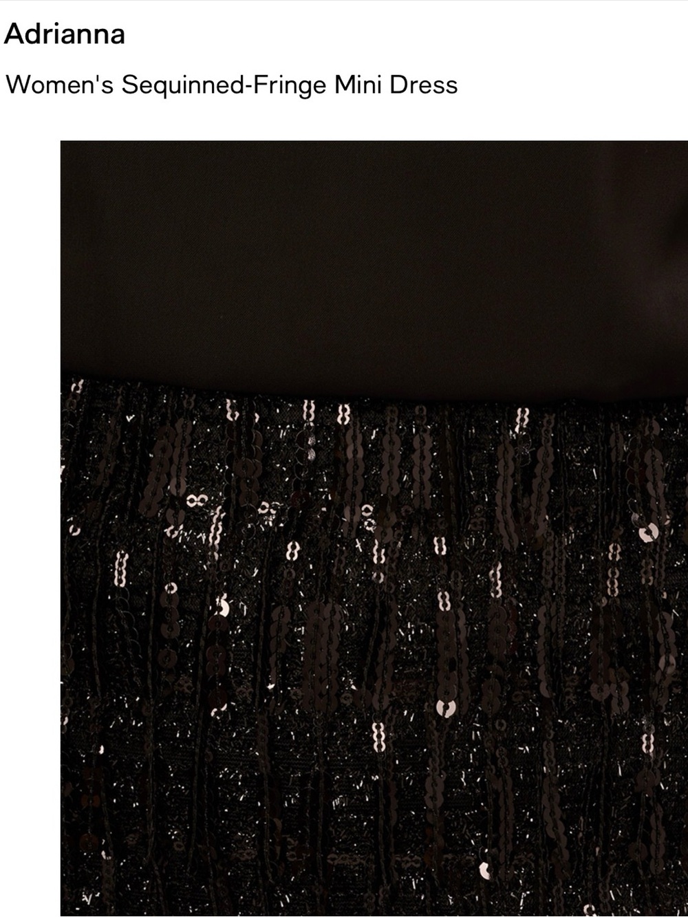 ❌️❌️SOLD❌️❌️Adrianna Papell Women's Sequinned-Fringe Mini Dress - Picture 5 of 6